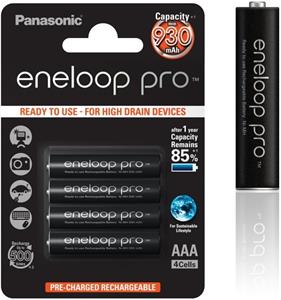Panasonic Eneloop Pro AAA 930 mAh nabíjacie batérie, 4ks