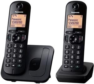 Panasonic KX-TGC212FXB, bezdrôtový telefón, 2x slúchadlo, čierny