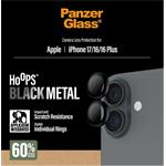 PanzerGlass, Ochranný kryt objektívu Hoops pre iPhone 17/16 Plus/16, čierna