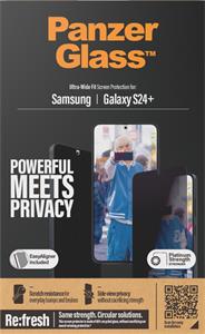 PanzerGlass tvrdené sklo Re:Fresh UWF Privacy s aplikátorom pre Samsung Galaxy S24+, číra