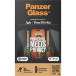 PanzerGlass, Tvrdené sklo UWF Privacy s aplikátorom pre iPhone 15 Pro Max, čierna