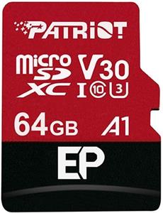 Patriot EP 64GB microSDXC, Class 10 UHS-I V30 A1 + adaptér