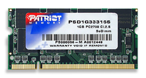 Patriot SO-DIMM DDR 1GB SL PC2700 333MHz CL2,5