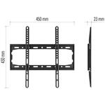 Pevný nástenný TV držiak 26-60" (65–152 cm)