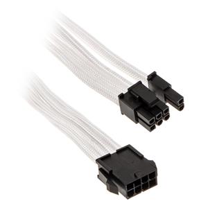 Phanteks 6+2-pin PCIe, predlžovací opletený kábel, 50 cm, biely