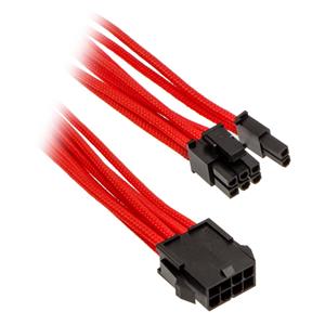 Phanteks 6+2-pin PCIe, predlžovací opletený kábel, 50 cm, červený