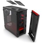 Phanteks Eclipse P400S, Midi Tower, temperované sklo, čierno-červená