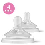 Philips AVENT, Cumlík Natural Response SCY964/02, 4 stredný prietok 3m+, 2 ks