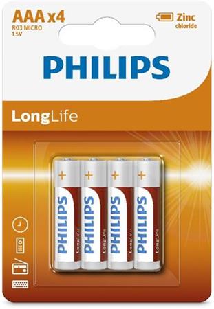 Philips batéria LongLife AAA, 4ks