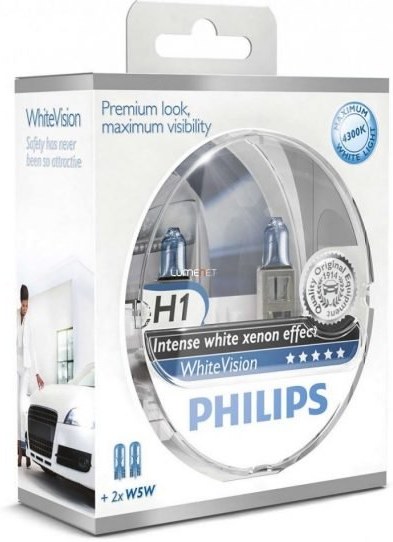 Philips H1 WhiteVision +60% 12258WHVSM 2ks/bal.