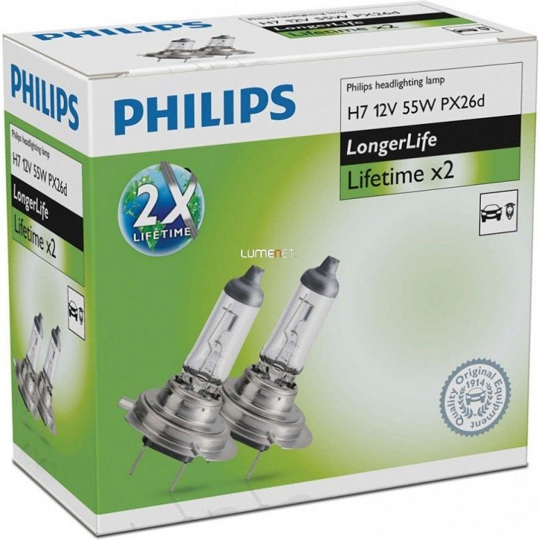 Philips H7 LongerLife dvojnásobná životnosť 12972ELC2 2ks/bal.