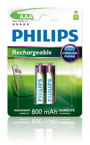 Philips R03B2A80/10, nabíjateľné baterie AAA 800mAh, NiMH - 2ks