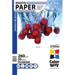 Photo paper ColorWay premium silk glossy 260g/m2, 10x15, 20pc. (PSI260