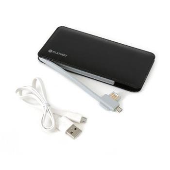 Platinet powerbank LEATHER 6000mAh 2A polymer BLACK + microUSB cable