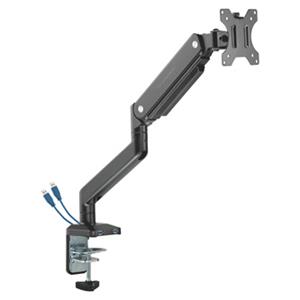 Polohovatelný držiak ULTRADESK BRANCH Single pre monitor, 10KG, svorka a priechodka stola, 17"-32", 75x75/100x100, čierny