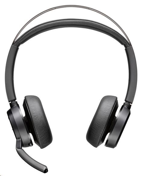 Poly Voyager Focus 2 MS Teams bezdrátová náhlavní souprava, USB-A/C adaptér, stereo, nabíjecí stojánek