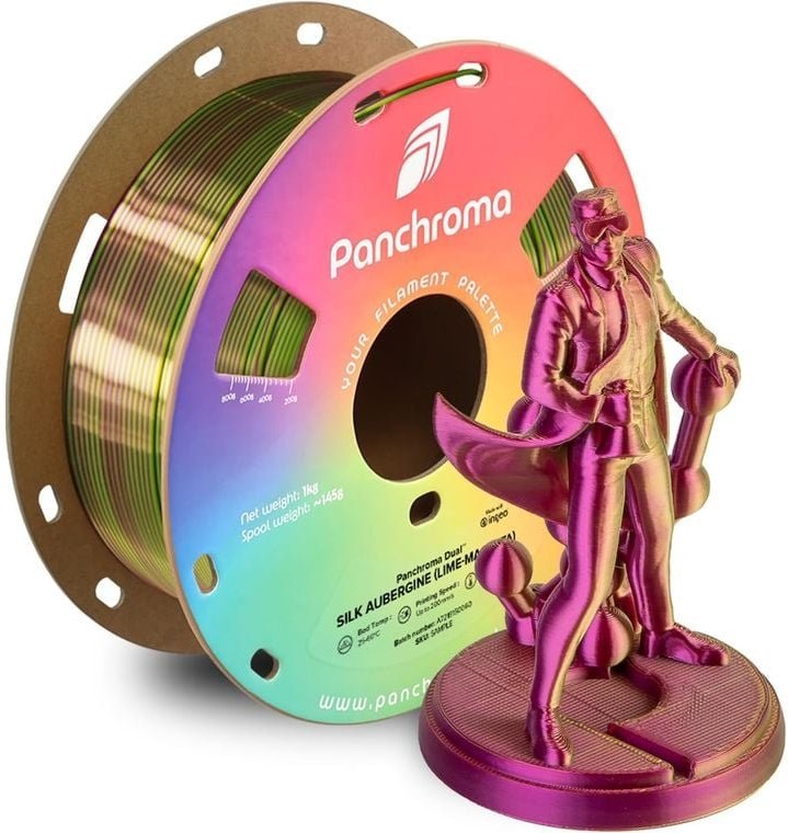 Polymaker Panchroma PLA Dual Silk Aubergine (Lime-Magenta)