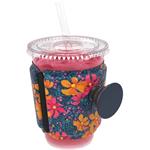 PopSockets PopThirst, držiak na pohár, s integrovaným PopGrip Gen. 2, tmavomodrý s kvetinami