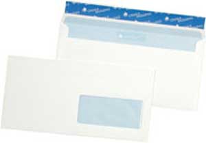 Poštové obálky DL Cygnus s páskou, okienko vpravo 500 ks