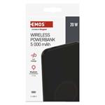 Power bank EMOS WI 521, 5 000 mAh, 20 W+Wireless, čierny