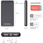 PowerBank ColorWay 10 000 mAh Slim, Čierna (CW-PB100LPF2BK)