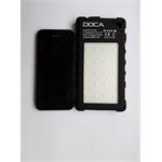 Powerbank DOCA Solar 8 8000 mAh, solární panel, svítilna, černá