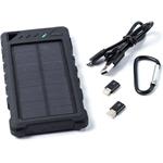 Powerbank DOCA Solar 8 8000 mAh, solární panel, svítilna, černá