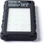 Powerbank DOCA Solar 8 8000 mAh, solární panel, svítilna, černá