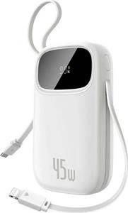 Powerbanka Baseus EnerFill FC31 Qpow 3 20000mAh, 45W, s kabelem USB-C a Lightning bílá