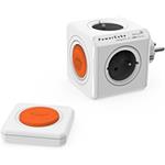 PowerCube elektrická rozdvojka 230V 4x zásuvka + diaľkove ovládanie bielo-čierna