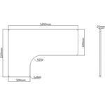 Powerton doska stola rohová, laminovaná drevotrieska, orech