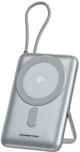 Powerton Energy Magcore, bezdrôtová magnetická powerbanka, 10000mAh, strieborná