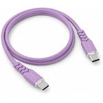 Powerton Energy Pastel Edition, kábel USB-C, 100W, 1m, silikón, fialová