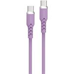 Powerton Energy Pastel Edition, kábel USB-C, 100W, 1m, silikón, fialová