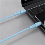 Powerton Energy Pastel Edition, kábel USB-C, 100W, 1m, silikón, modrý