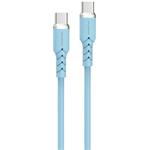 Powerton Energy Pastel Edition, kábel USB-C, 100W, 1m, silikón, modrý