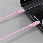 Powerton Energy Pastel Edition, kábel USB-C, 100W, 1m, silikón, ružový