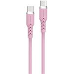 Powerton Energy Pastel Edition, kábel USB-C, 100W, 1m, silikón, ružový
