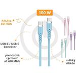 Powerton Energy Pastel Edition, kábel USB-C, 100W, 1m, silikón, zelený
