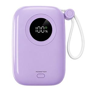 Powerton ENERGY PASTEL EDITION Powerbanka 10000mAh, 2x USB-C, 22.5W, integrované káble, fialová