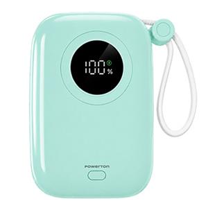 Powerton ENERGY PASTEL EDITION Powerbanka 10000mAh, 2x USB-C, 22.5W, integrované káble, mintová