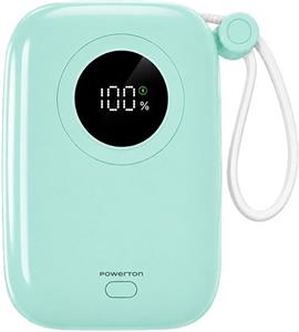 Powerton Energy Pastel Edition, powerbanka 10000mAh, 2x USB-C, 22.5W, integrované káble, zelený
