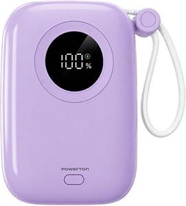 Powerton Energy Pastel Editon powerbanka 10000mAh, 2x USB-C, 22.5W, integrované káble, fialová