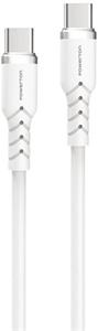 Powerton Energy White Edition, kábel USB-C, 100W, 1m, silikón, biely