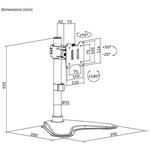Powerton Ergo Baseo, polohovateľný držiak pre monitor, 17" - 35", čierny