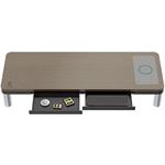 Powerton Ergo Doky, podstavec pod monitor s dokovacou stanicou, bezdrôtovou nabíjačkou, sivý