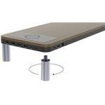 Powerton Ergo Doky, podstavec pod monitor s dokovacou stanicou, bezdrôtovou nabíjačkou, sivý