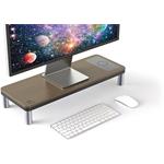 Powerton Ergo Doky, podstavec pod monitor s dokovacou stanicou, bezdrôtovou nabíjačkou, sivý