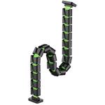 Powerton Ergo Ganso Pro, organizér káblov, čierno-zelený