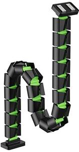 Powerton Ergo Ganso Pro, organizér káblov, čierno-zelený